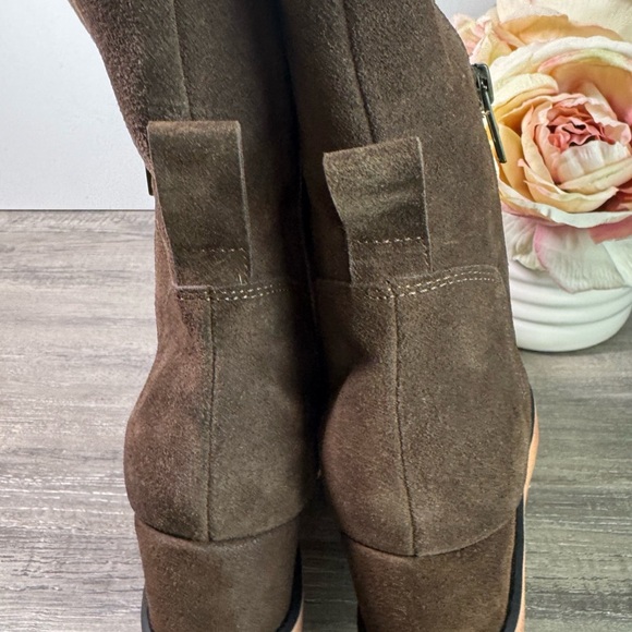 Chocolat Blu Mallory Brown Suede Genuine Shearling Wedge boots size 6.5 $235 - Picture 8 of 10
